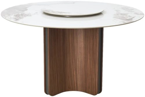 Стол CASTELA 135 Белый мрамор CA071, керамика / Орех, ®DISAUR