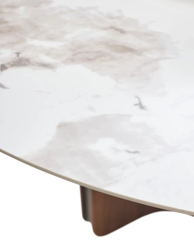 Стол CASTELA 135 Белый мрамор CA071, керамика / Орех, ®DISAUR