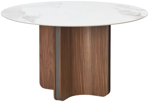 Стол CASTELA 135 Белый мрамор CA071, керамика / Орех, ®DISAUR