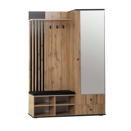 Прихожая с зеркалом Либерти 51.22, Дуб Вотан, Черный