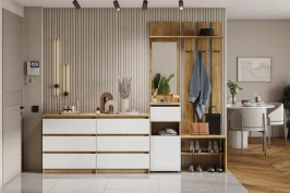 Прихожая Денвер, Дуб Золотой, Белый. Комплект 3