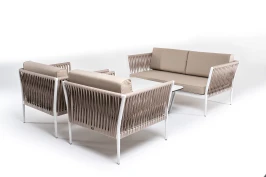 "Касабланка" лаунж-зона плетеная из роупа 4-местная, цвет бежевый