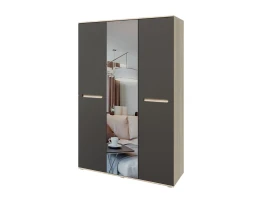 Шкаф трехстворчатый Ким, Графит софт, Сонома