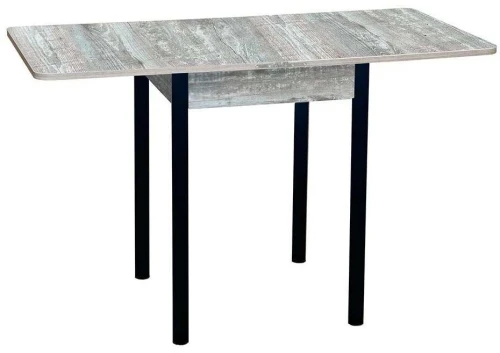 Эко 60х60 стол обеденный раскладной / бетон темный/черный