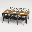 Обеденная группа TELLA  FESTA  каркас карбон / стол тик 220 / ткань черная