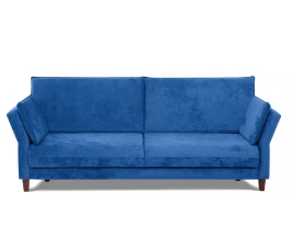 Диван прямой, книжка "Пекин", велюр синий, 125, ППУ