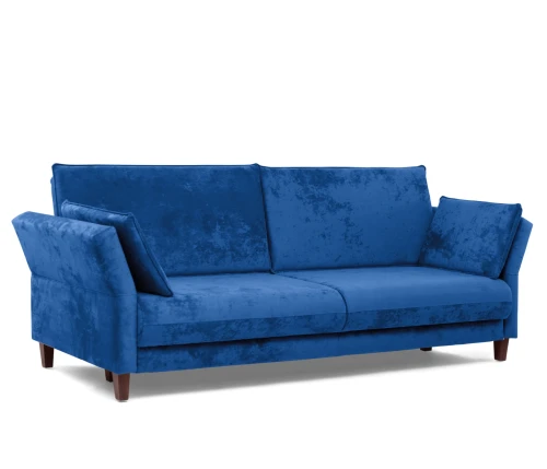 Диван прямой, книжка "Пекин", велюр синий, 125, ППУ