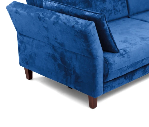 Диван прямой, книжка "Пекин", велюр синий, 125, ППУ