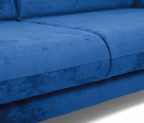 Диван прямой, книжка "Пекин", велюр синий, 125, ППУ