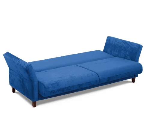 Диван прямой, книжка "Пекин", велюр синий, 125, ППУ