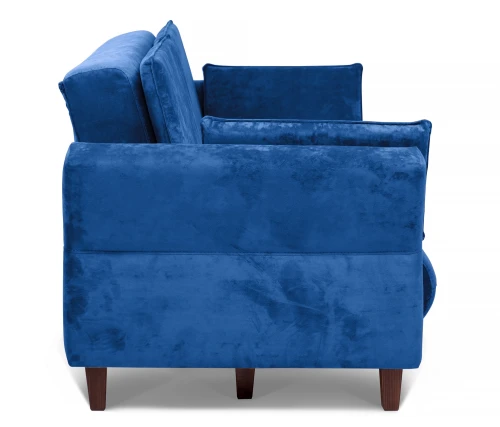 Диван прямой, книжка "Пекин", велюр синий, 125, ППУ