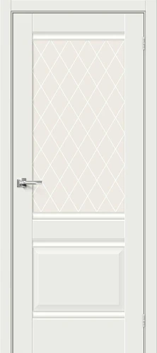 Межкомнатная дверь эмалит BRAVO Прима-3 White Matt White Сrystal