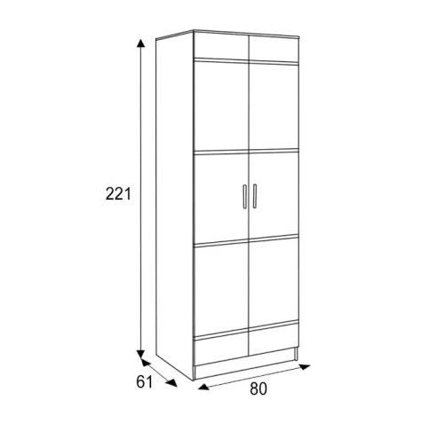 Шкаф 2-х дверный Сакура, венге/лоредо