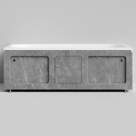 Экран-купе Хит 1700, 2 раздвижные двери, Мрамор Серый софт тач ПВХ 4044-1