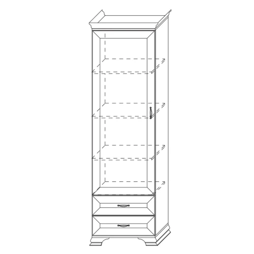 Шкаф-витрина Сиена, бежевый