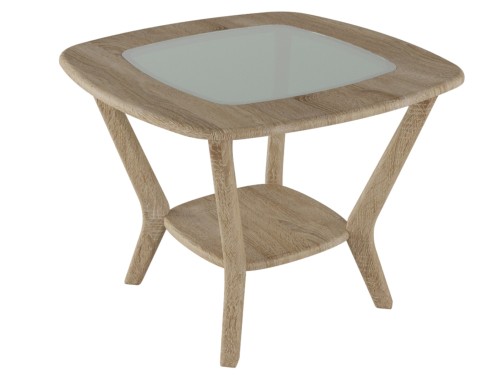 Стол журнальный Мельбурн со стеклом дуб сонома/дуб сонома