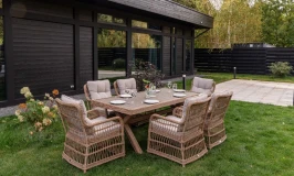 Обеденный комплект ISABELLA из искусственного ротанга