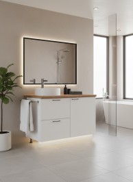 ВГ 1200 Белый софт матовый/Белый гладкий Арника РМ (со столешницей) в.2