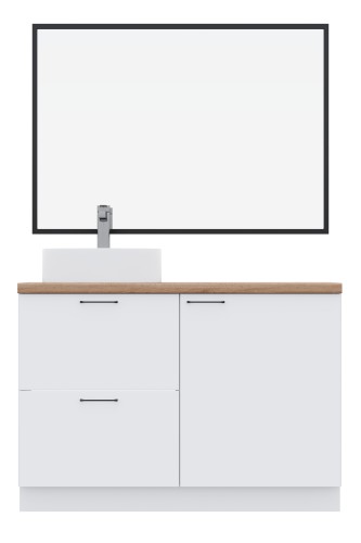 ВГ 1200 Белый софт матовый/Белый гладкий Арника РМ (со столешницей) в.2