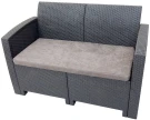 Диван двухместный b:rattan Arizona, антрацит (2-х местная подушка)