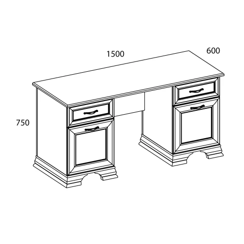 Стол письменный, TIFFANY, цвет вудлайн кремовый