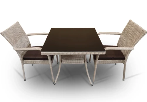 Комплект мебели стол Вайнхейвен 80х80  + 2 кресла Милан из искусственного  ротанга Wood