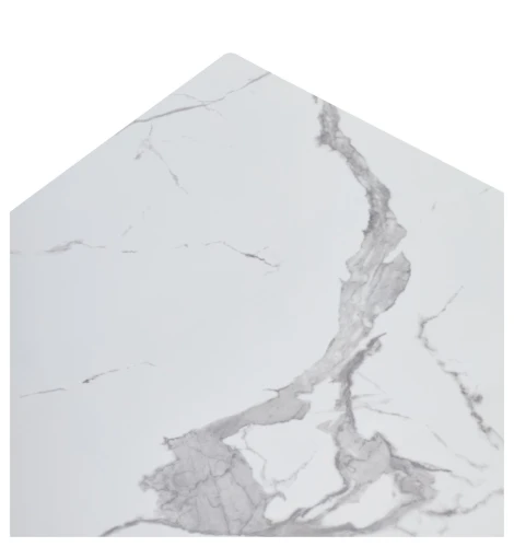 Стол ESTEBIO 160 GLOSS STATUARIO WHITE SOLID CERAMIC / Серый металлик, ®DISAUR