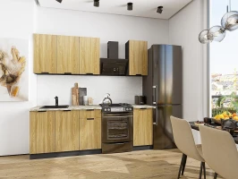 Кухонный гарнитур Евро Лайн-06 Дуб песочный Graphite