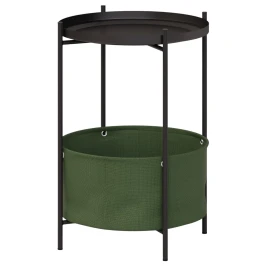 Стол журнальный Элдей рогожка хаки/черный