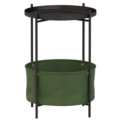 Стол журнальный Элдей рогожка хаки/черный