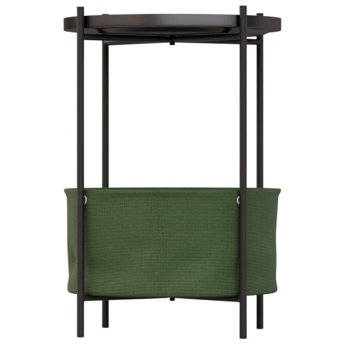 Стол журнальный Элдей рогожка хаки/черный