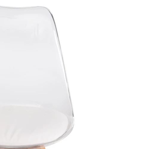 Стул TULIP (mod. 73-1) дерево/пластик/экокожа, 47,5x55x80 см, Прозрачный (Transparent) (Комплект из 4 шт.)