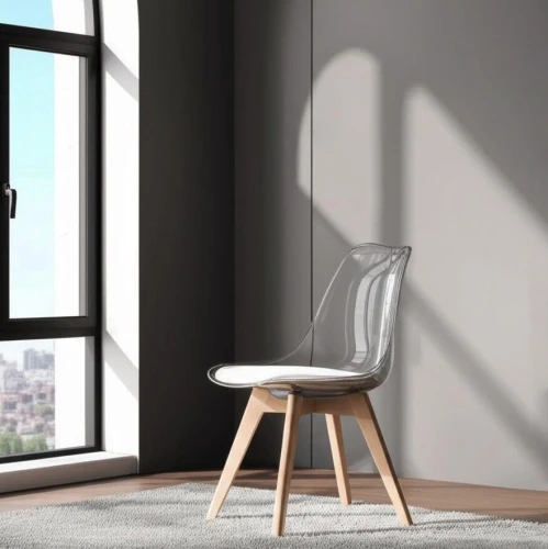 Стул TULIP (mod. 73-1) дерево/пластик/экокожа, 47,5x55x80 см, Прозрачный (Transparent) (Комплект из 4 шт.)