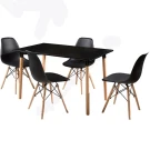 Обеденный комплект Стол Прайз Черный+ 4 кресла Люпин Черные