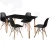 Обеденный комплект Стол Прайз Черный+ 4 кресла Люпин Черные