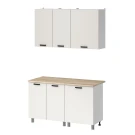 Готовая кухня МК Аленушка 1,4м Лаванда Молочный,скоба черный,сонома