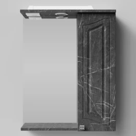 Зеркало Адам 55, Мрамор Графит софт тач ПВХ 4044-3, правая