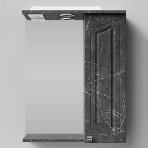 Зеркало Адам 55, Мрамор Графит софт тач ПВХ 4044-3, правая