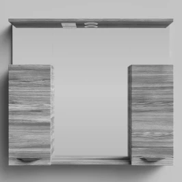 Зеркало Марко 90, ручки Черные, Лиственница структурная контрастно-серая ПВХ 64202