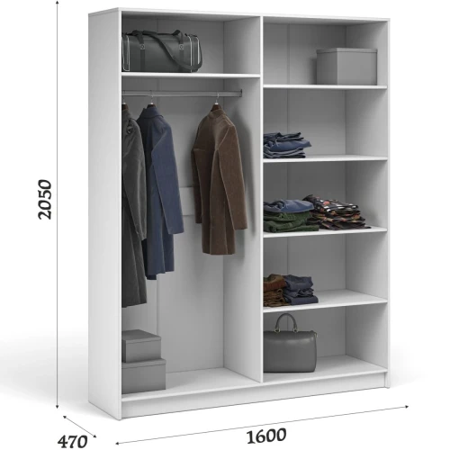 Шкаф «Чикаго» 4д (с зеркалами) MAX, белый