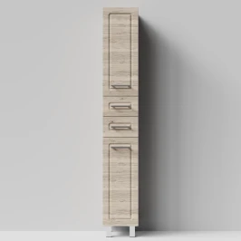 Пенал Арабеска 30 напольный, Дубослив ореховый светлый ПВХ 3445, левый, бельевая корзина