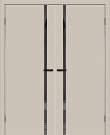 Двойная межкомнатная дверь BRAVO Браво-0.40.П Clay Silk Mirox Grey