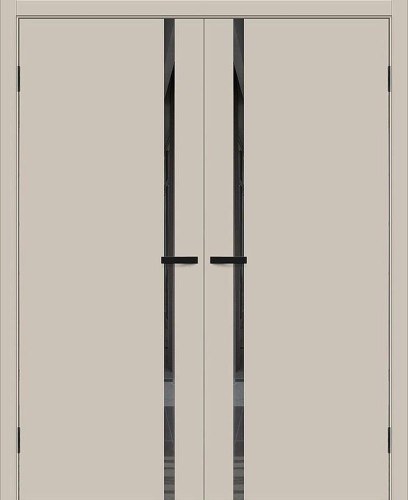 Двойная межкомнатная дверь BRAVO Браво-0.40.П Clay Silk Mirox Grey