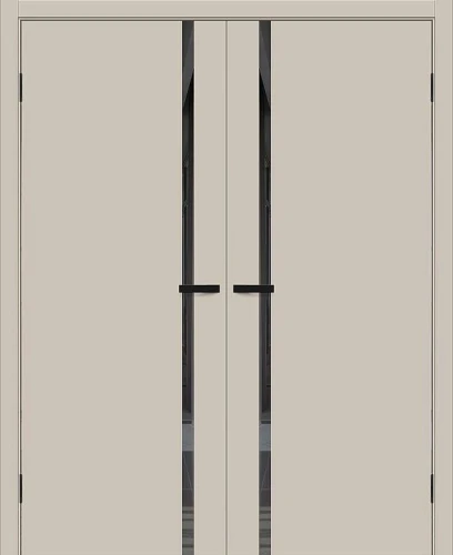 Двойная межкомнатная дверь BRAVO Браво-0.40.П Clay Silk Mirox Grey