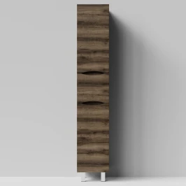 Пенал Лайт 35 напольный, Дуб крымский коричневый ПВХ 131005-9005, левый, бельевая корзина