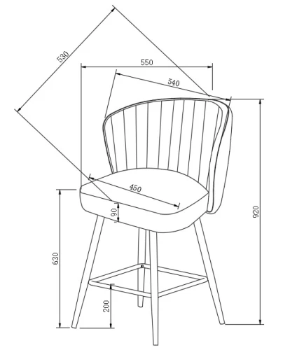 Стул барный Грейс DX-2297, серый