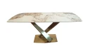 Стол обеденный Интерно Мат DT-2883, 180х90х75 см, белый мрамор/матовое золото Стол обеденный Интерно Мат DT-2883, 180х90х75 см, белый мрамор/матовое золото