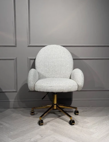 Кресло офисное Клауд PRO BS1239-WT, белый крем/золото