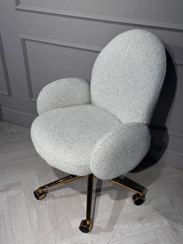 Кресло офисное Клауд PRO BS1239-WT, белый крем/золото