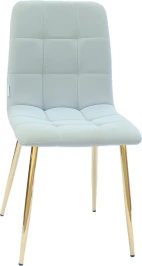 C919/DC809 Стул мягкий, СВЕТЛО-СЕРЫЙ#Zh3 экокожа, каркас металл золото КРУГЛЫЙ